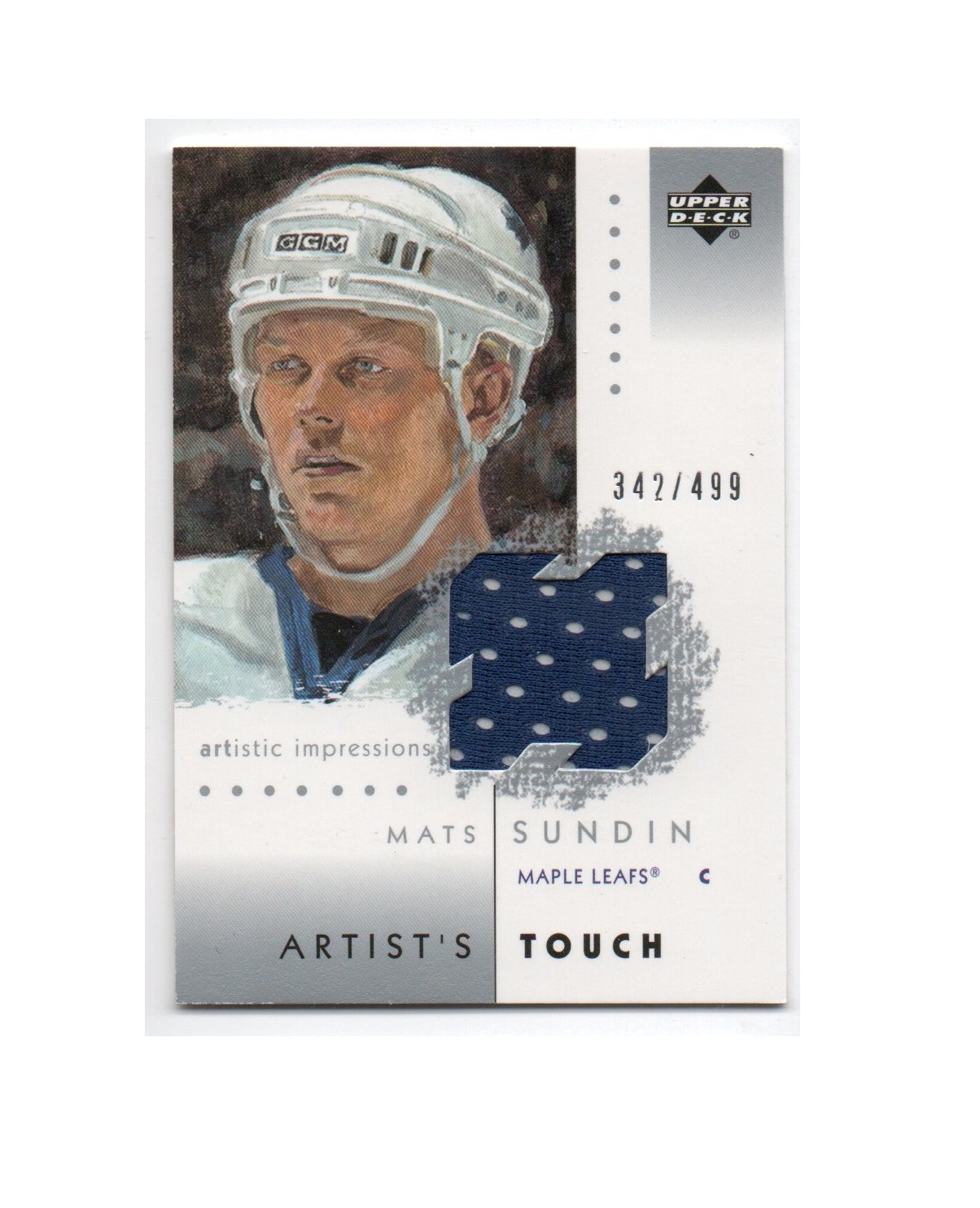 2002-03 UD Artistic Impressions Artist's Touch Jerseys #ATMS Mats Sundin (50-X216-MAPLE LEAFS)