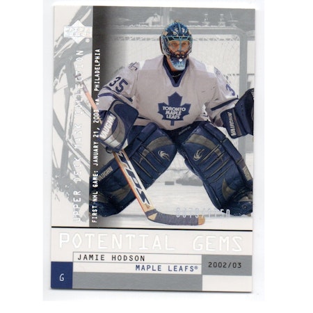 2002-03 UD Mask Collection #152 Jamie Hodson RC (10-X215-MAPLE LEAFS)