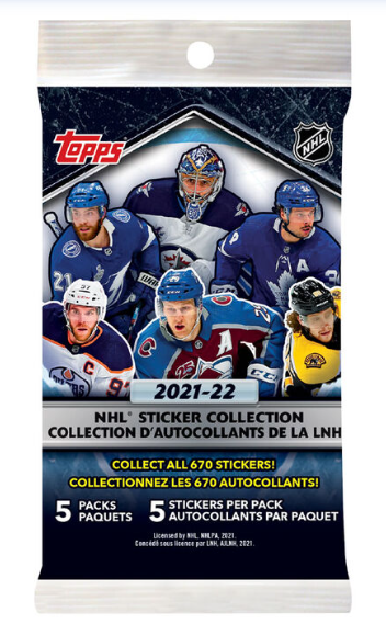 2021-22 Topps NHL Sticker (Toys 'r Us Hanging Bag)
