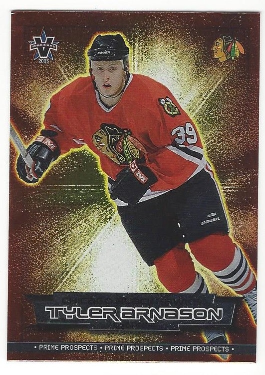 2002-03 Vanguard Prime Prospects #7 Tyler Arnason (12-237x4-BLACKHAWKS)