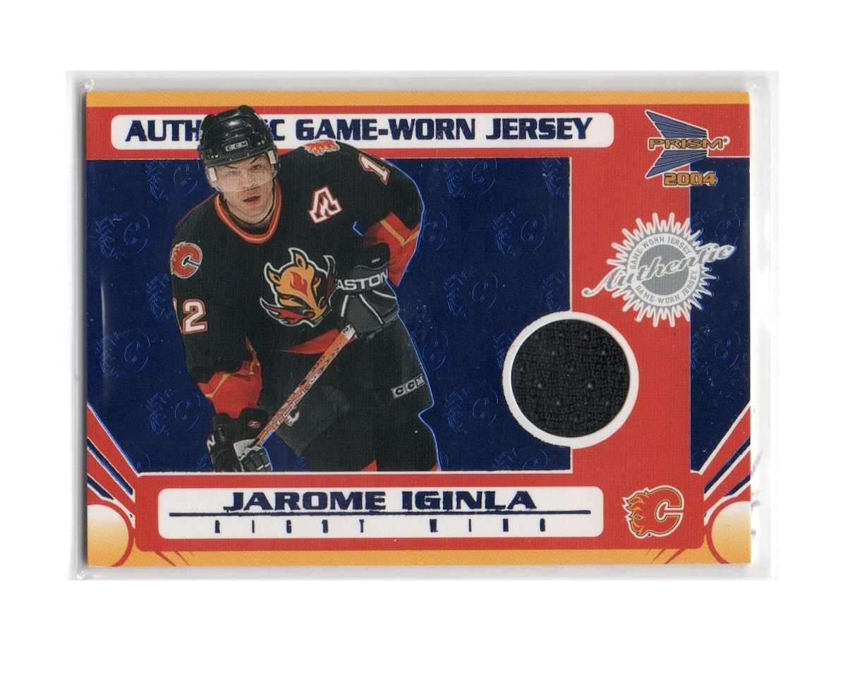 2003-04 Pacific Prism Blue #107 Jarome Iginla JSY (50-X225-GAMEUSED-SERIAL-FLAMES)