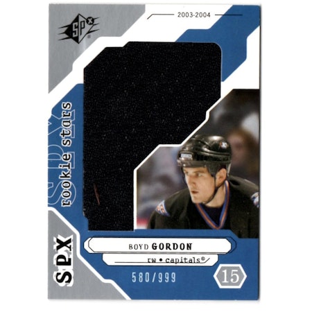 2003-04 SPx #207 Boyd Gordon JSY RC (40-X126-CAPITALS)