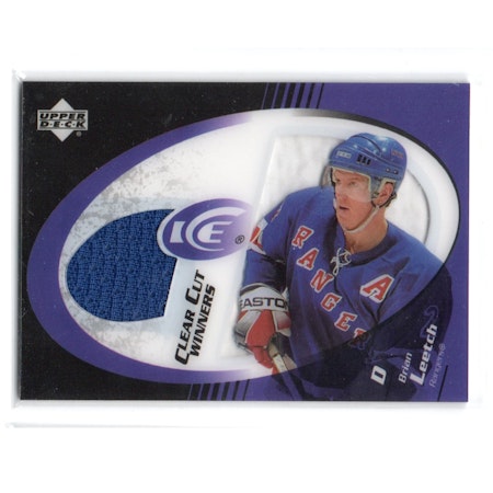 2003-04 Upper Deck Ice Clear Cut Winners #CCBL Brian Leetch (30-X230-GAMEUSED-RANGERS)