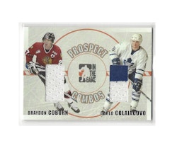 2004-05 ITG Heroes and Prospects Combos #14 Braydon Coburn Carlo Colaiacovo (150-X125-MAPLE LEAFS+THRASHERS)