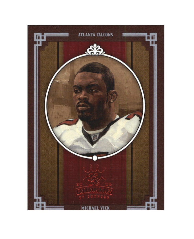 2005 Throwback Threads Gridiron Kings Framed Red #19 Michael Vick (10-D7-NFLFALCONS)