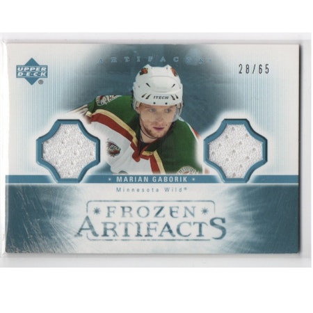 2005-06 Artifacts Frozen Artifacts Dual #FADMG Marian Gaborik (60-X228-GAMEUSED-SERIAL-NHLWILD)