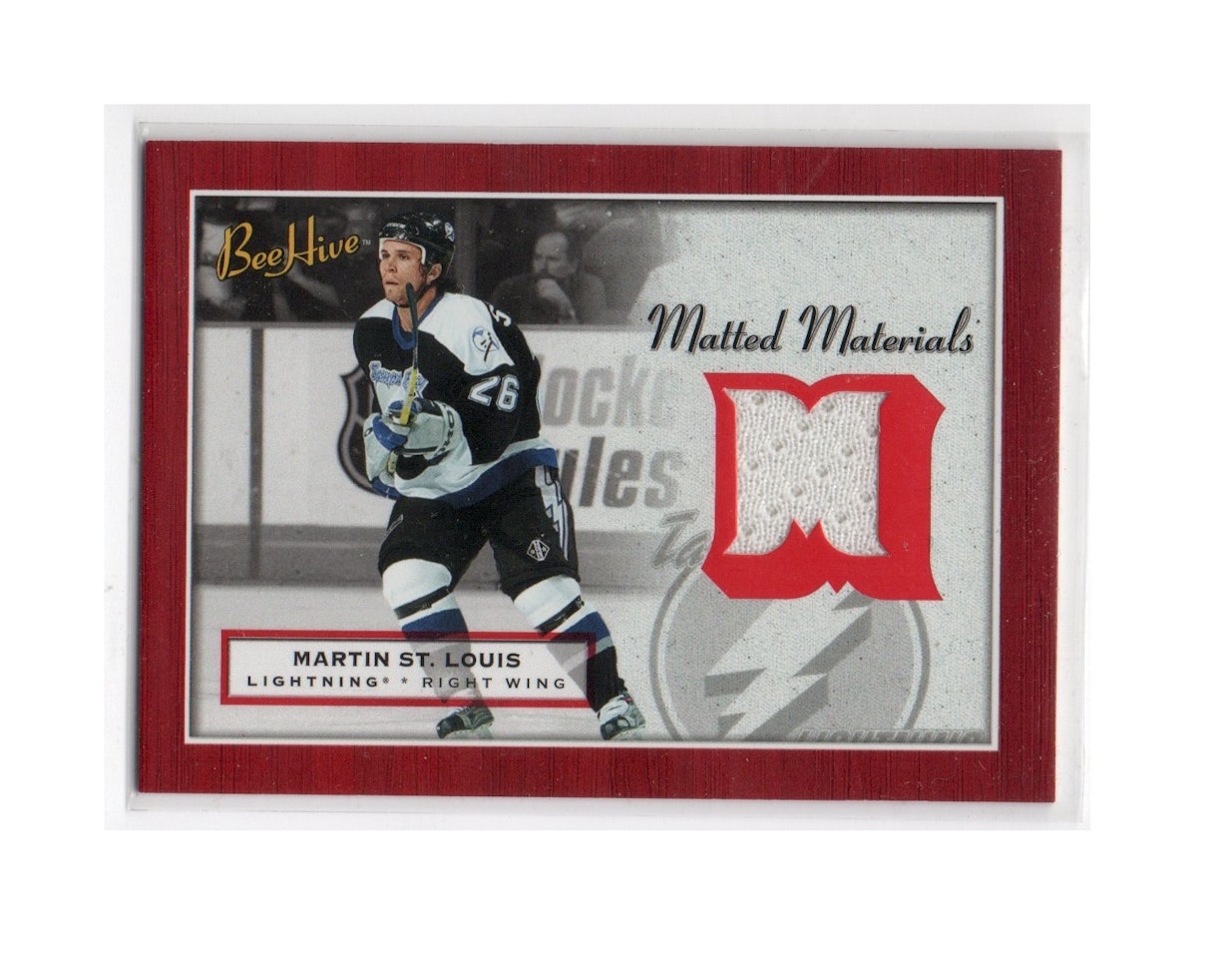 2005-06 Beehive Matted Materials #MMSL Martin St. Louis (30-X159-GAMEUSED-LIGHTNING)