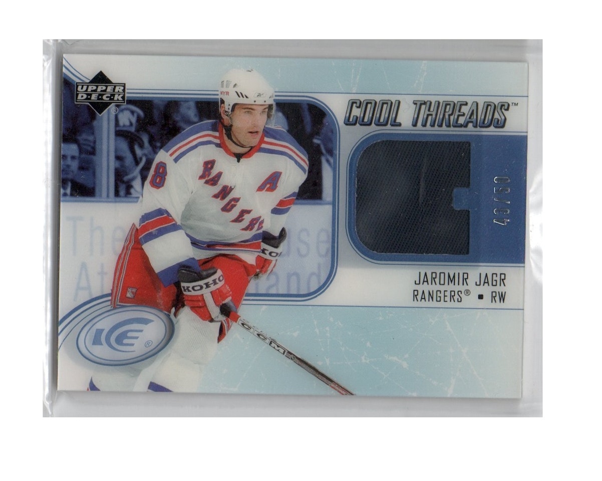 2005-06 Upper Deck Ice Cool Threads Patches #CTPJJ Jaromir Jagr (400-X145-GAMEUSED-SERIAL-RANGERS)