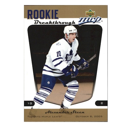 2005-06 Upper Deck MVP Rookie Breakthrough #RB10 Alexander Steen (20-X161-MAPLE LEAFS)