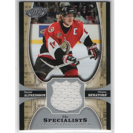 2005-06 Upper Deck Power Play Specialists Jerseys #TSDA Daniel Alfredsson (30-X229-GAMEUSED-SENATORS)