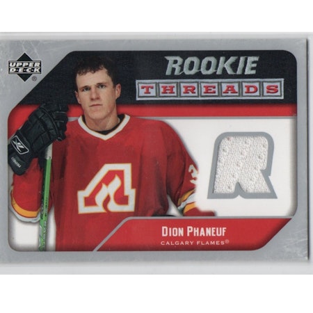 2005-06 Upper Deck Rookie Threads #RTDP Dion Phaneuf (30-X229-GAMEUSED-RC-FLAMES)