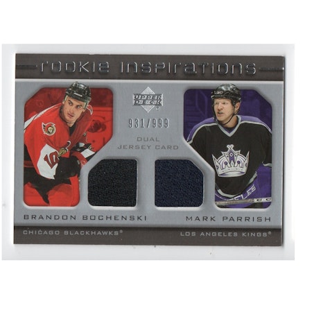 2005-06 Upper Deck Rookie Update #223 Brandon Bochenski JSY RC Mark Parrish JSY (40-X205-SENATORS+NHLKINGS)