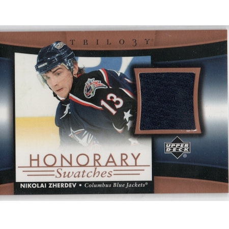 2005-06 Upper Deck Trilogy Honorary Swatches #HSNZ Nikolai Zherdev (30-X135-GAMEUSED-BLUEJACKETS)