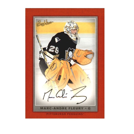 2006-07 Beehive Red Facsimile Signatures #21 Marc-Andre Fleury (40-X218-PENGUINS)