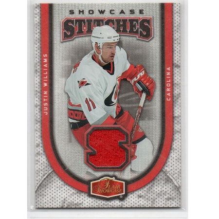 2006-07 Flair Showcase Stitches #SSJW Justin Williams (30-X228-GAMEUSED-HURRICANES)