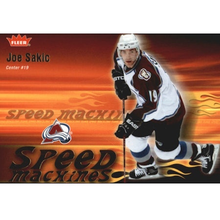 2006-07 Fleer Speed Machines #SM8 Joe Sakic (12-X112-AVALANCHE)