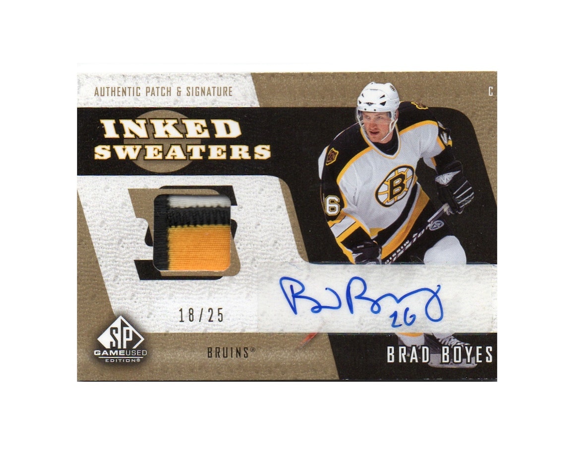 2006-07 SP Game Used Inked Sweaters Patches #ISBB Brad Boyes (150-X85-BRUINS)