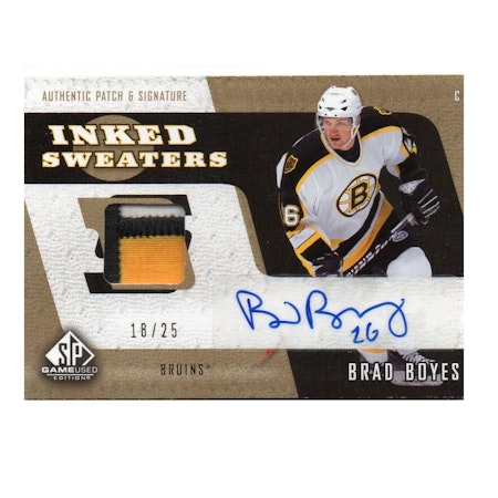 2006-07 SP Game Used Inked Sweaters Patches #ISBB Brad Boyes (150-X85-BRUINS)
