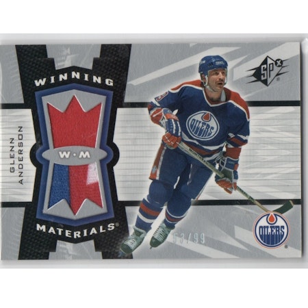 2006-07 SPx Winning Materials Spectrum #WMAN Glenn Anderson (50-X228-GAMEUSED-SERIAL-OILERS)