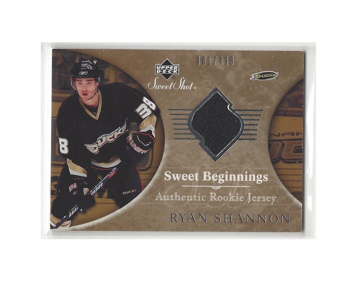 2006-07 Sweet Shot #102 Ryan Shannon JSY RC (25-X104-DUCKS)