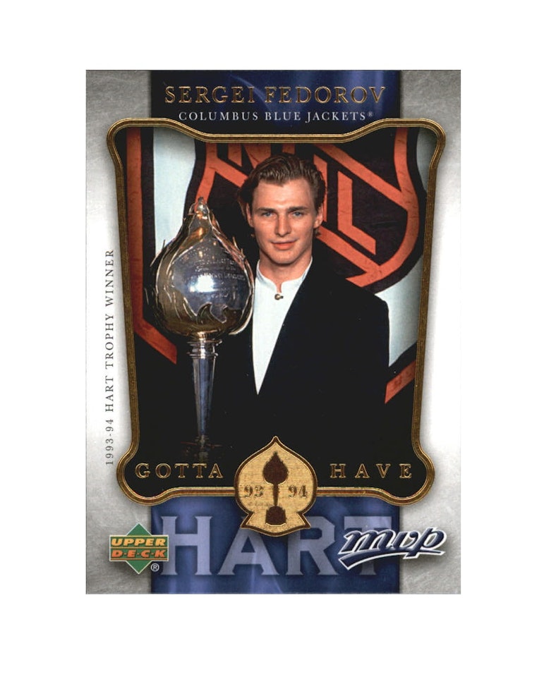 2006-07 Upper Deck MVP Gotta Have Hart #HH11 Sergei Fedorov (12-X191-BLUEJACKETS)