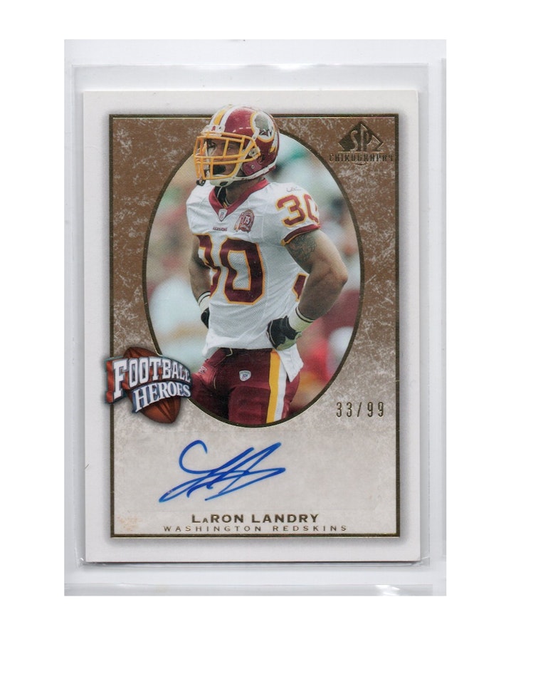 2007 SP Chirography Football Heroes Autographs Gold #FHLL LaRon Landry (40-X259-NFLREDSKINS)