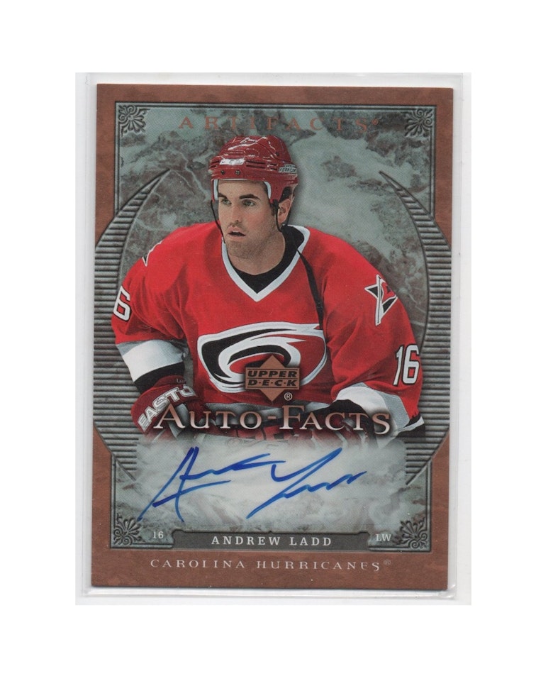 2007-08 Artifacts Autofacts #AFAL Andrew Ladd (50-X184-HURRICANES)