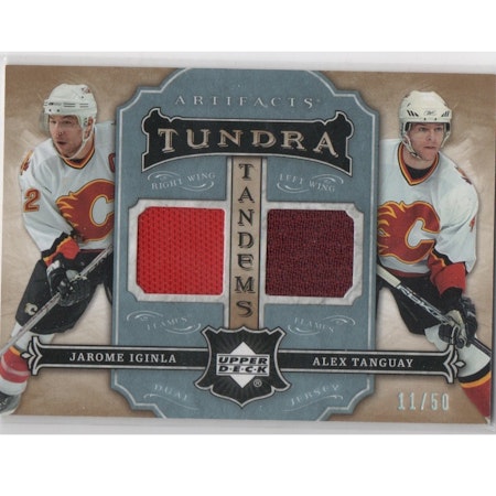 2007-08 Artifacts Tundra Tandems Icy Blue #TTIT Jarome Iginla Alex Tanguay (80-X71-FLAMES)