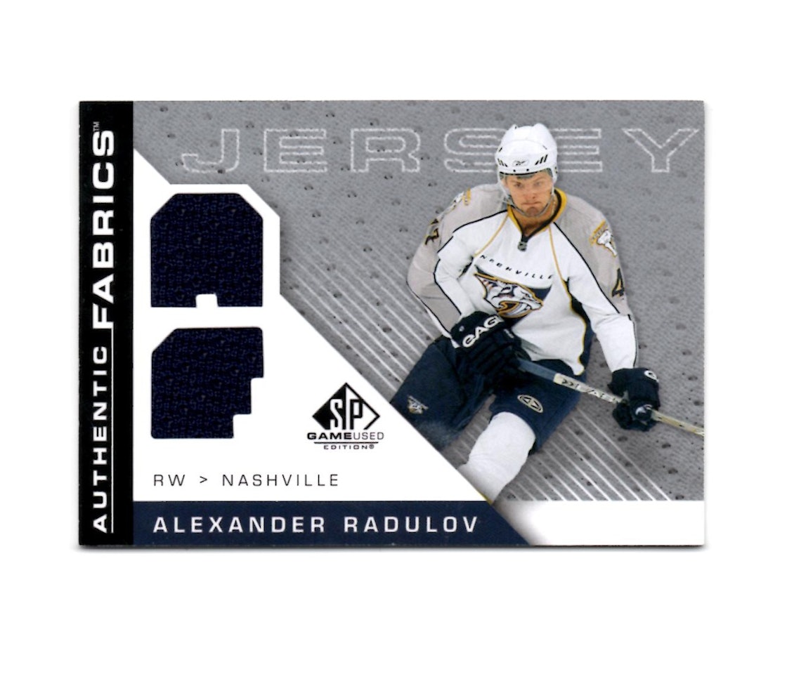 2007-08 SP Game Used Authentic Fabrics #AFAR Alexander Radulov (50-28x2-PREDATORS)