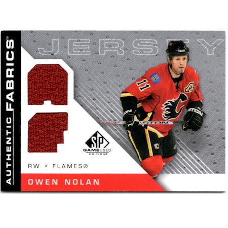 2007-08 SP Game Used Authentic Fabrics #AFON Owen Nolan (40-31x8-FLAMES)