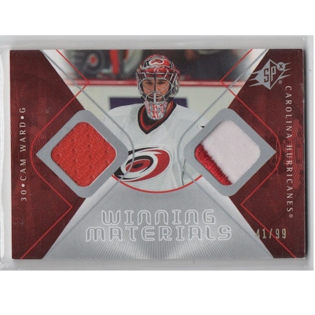 2007-08 SPx Winning Materials Spectrum #WMCW Cam Ward (50-X71-HURRICANES)