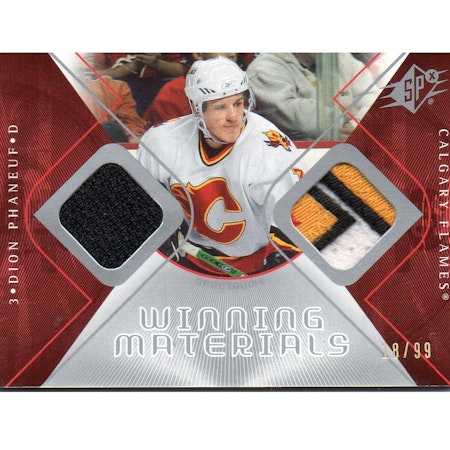 2007-08 SPx Winning Materials Spectrum #WMDP Dion Phaneuf (100-X80-FLAMES)