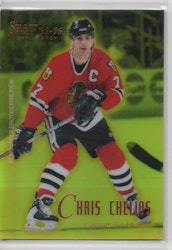 1995-96 Select Certified Mirror Gold #2 Chris Chelios (25-X310-BLACKHAWKS)
