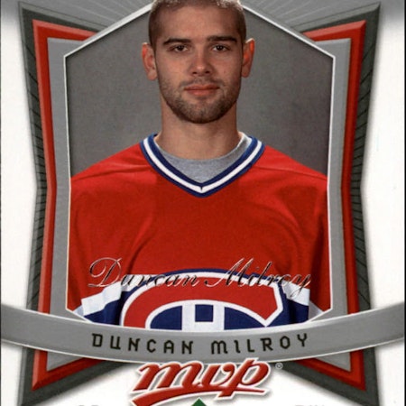 2007-08 Upper Deck MVP #312 Duncan Milroy RC (10-X70-CANADIENS)
