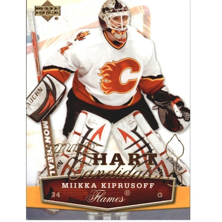 2007-08 Upper Deck MVP Hart Candidates #HC6 Miikka Kiprusoff (10-X173-FLAMES) (2)