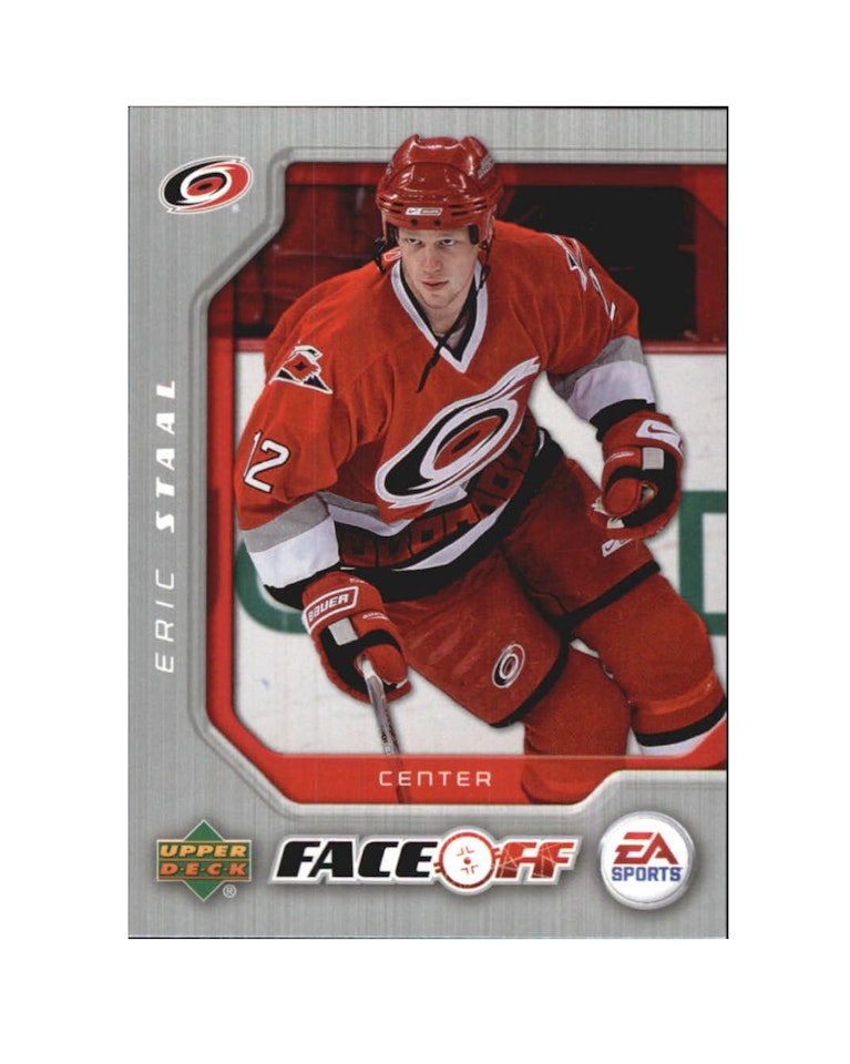 2007-08 Upper Deck Victory EA Sports Face-Off #FO3 Eric Staal (10-X172-HURRICANES) (2)