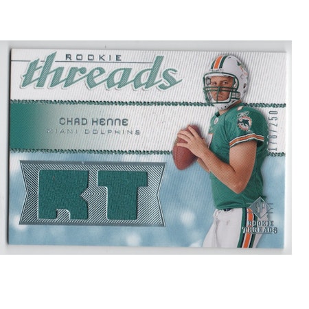 2008 SP Rookie Threads Rookie Threads 250 #RTCH Chad Henne (40-X168-NFLDOLPHINS)