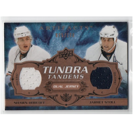 2008-09 Artifacts Tundra Tandems #TTSH Shawn Horcoff Jarret Stoll (30-X229-GAMEUSED-SERIAL-OILERS)