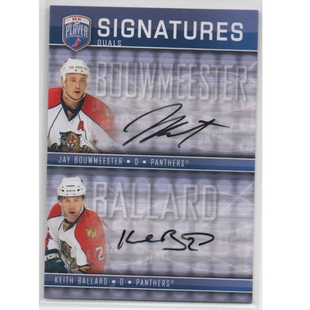 2008-09 Be A Player Signatures Dual #S2JK Jay Bouwmeester Keith Ballard (60-X57-NHLPANTHERS)