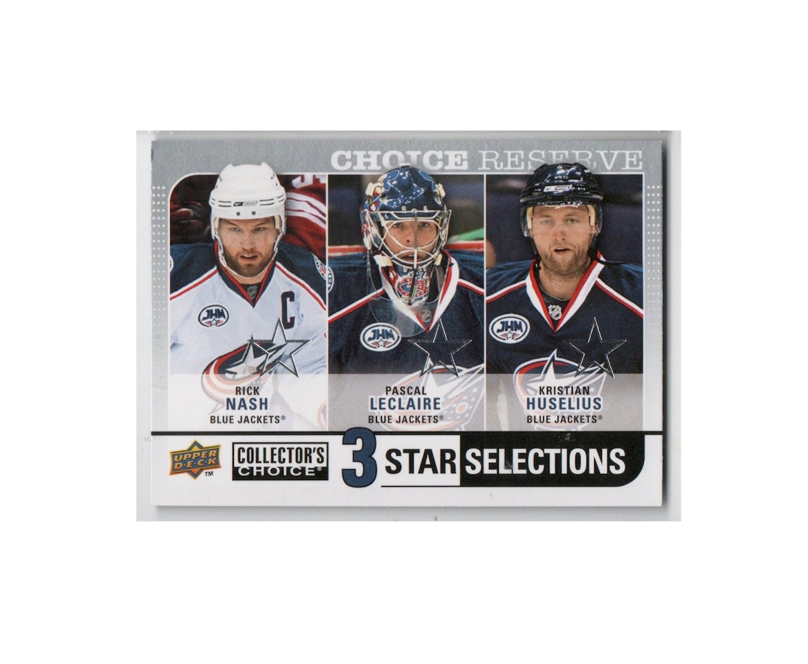 2008-09 Collector's Choice Reserve Silver #259 Rick Nash Pascal Leclaire Kristian Huselius (15-X223-BLUEJACKETS)