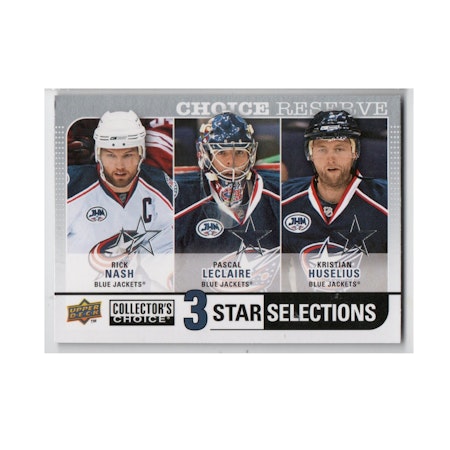 2008-09 Collector's Choice Reserve Silver #259 Rick Nash Pascal Leclaire Kristian Huselius (15-X223-BLUEJACKETS)
