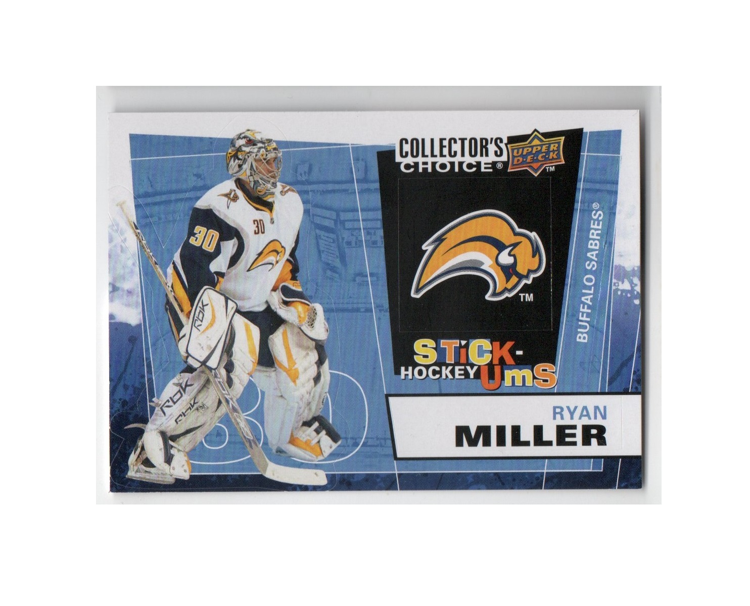 2008-09 Collector's Choice Stick-Ums #UMS28 Ryan Miller (10-X223-SABRES)