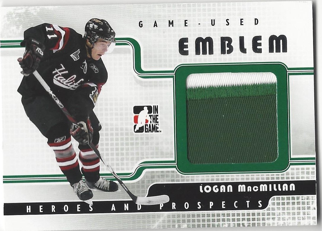 2008-09 ITG Heroes and Prospects Emblems #GUE19 Logan MacMillan (60-158x2-OTHERS)