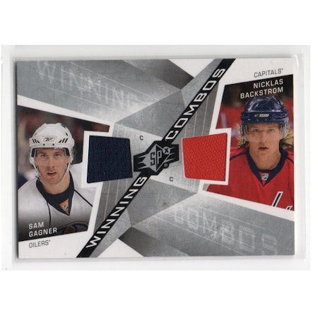 2008-09 SPx Winning Combos #WCGB Sam Gagner Nicklas Backstrom (50-X228-GAMEUSED-CAPITALS-OILERS)