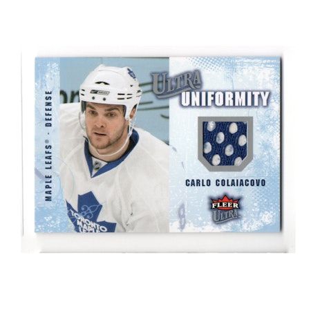 2008-09 Ultra Uniformity #UACC Carlo Colaiacovo (25-X98-MAPLE LEAFS)