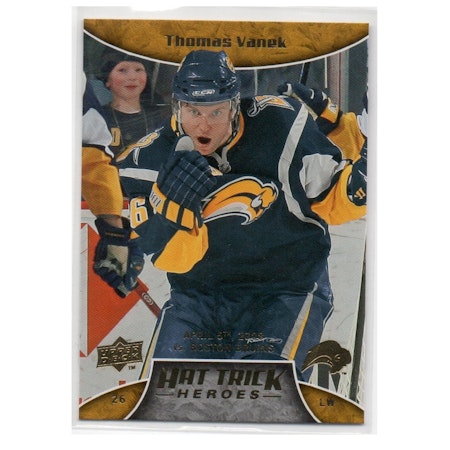 2008-09 Upper Deck Hat Trick Heroes #HT5 Thomas Vanek (10-X162-SABRES)