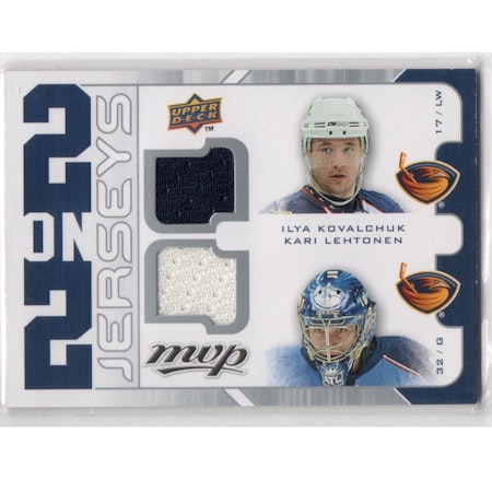 2008-09 Upper Deck MVP Two on Two Jerseys #J2VWKL Ilya Kovalchuk Kari Lehtonen Tomas Vokoun Stephen Weiss (40-X244-THRASHERS+NHLPANTHERS)