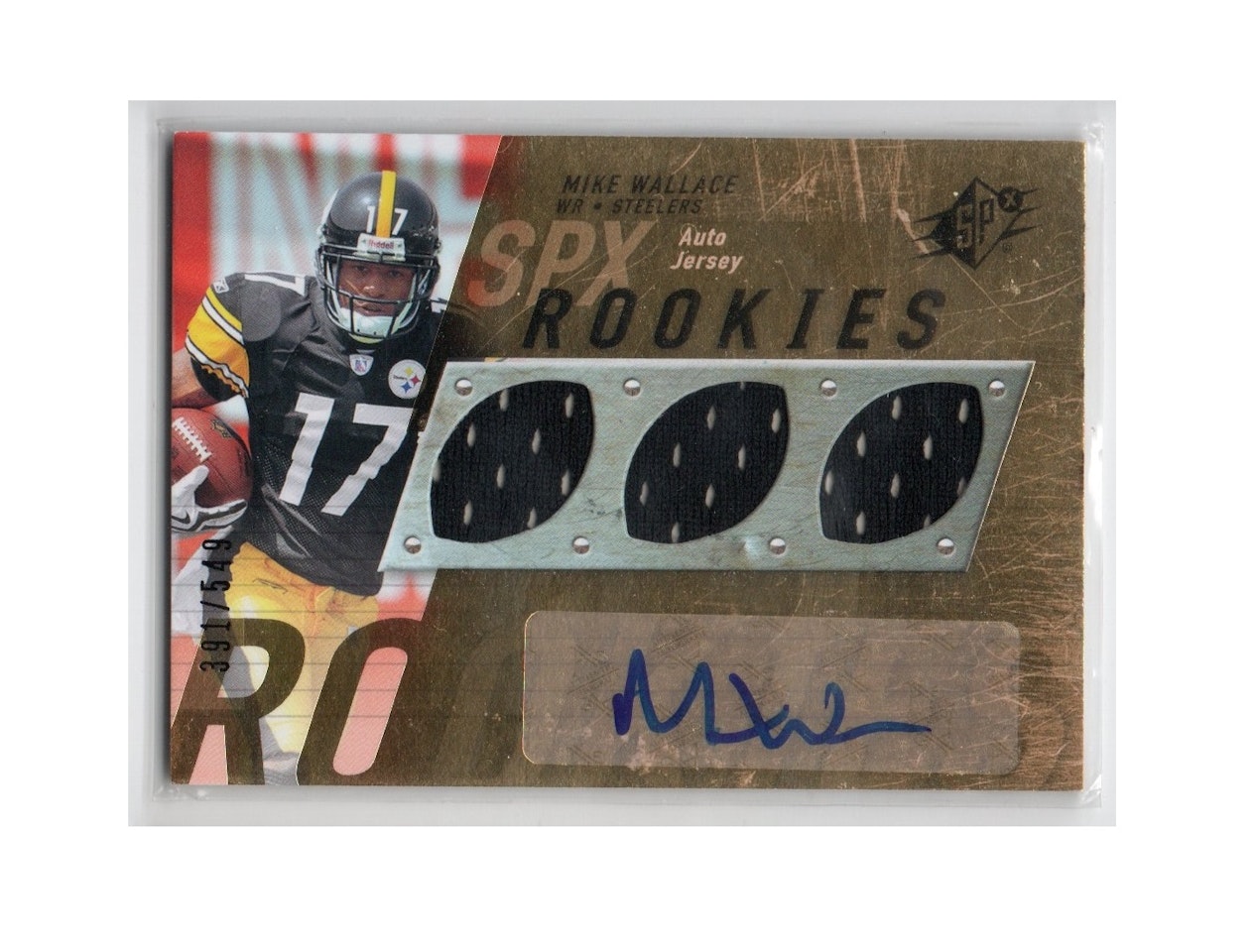 2009 SPx #120 Mike Wallace JSY AU RC (80-X201-NFLSTEELERS)