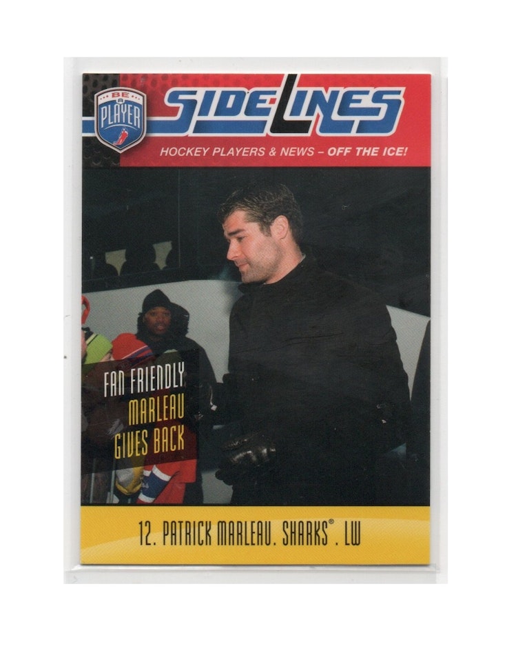 2009-10 Be A Player Sidelines #S40 Patrick Marleau (10-X164-SHARKS)