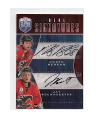 2009-10 Be A Player Signatures Duals #S2RB Robyn Regehr Jay Bouwmeester (50-X267-FLAMES)